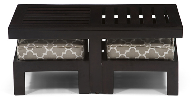 Caffino Coffee Table Set(Ebony&Morocco Lattice Beige)